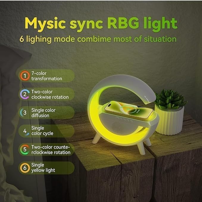 G-Shape LED Wireless Charging Speaker Lamp