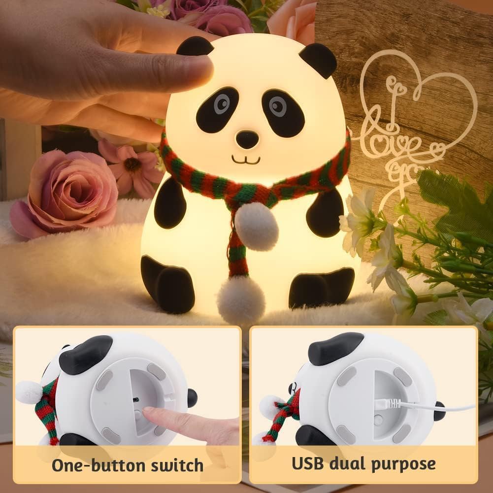 Cute Panda LED Night Lamp with Touch Control for Kids Bedroom & Gifting (1 Pc)