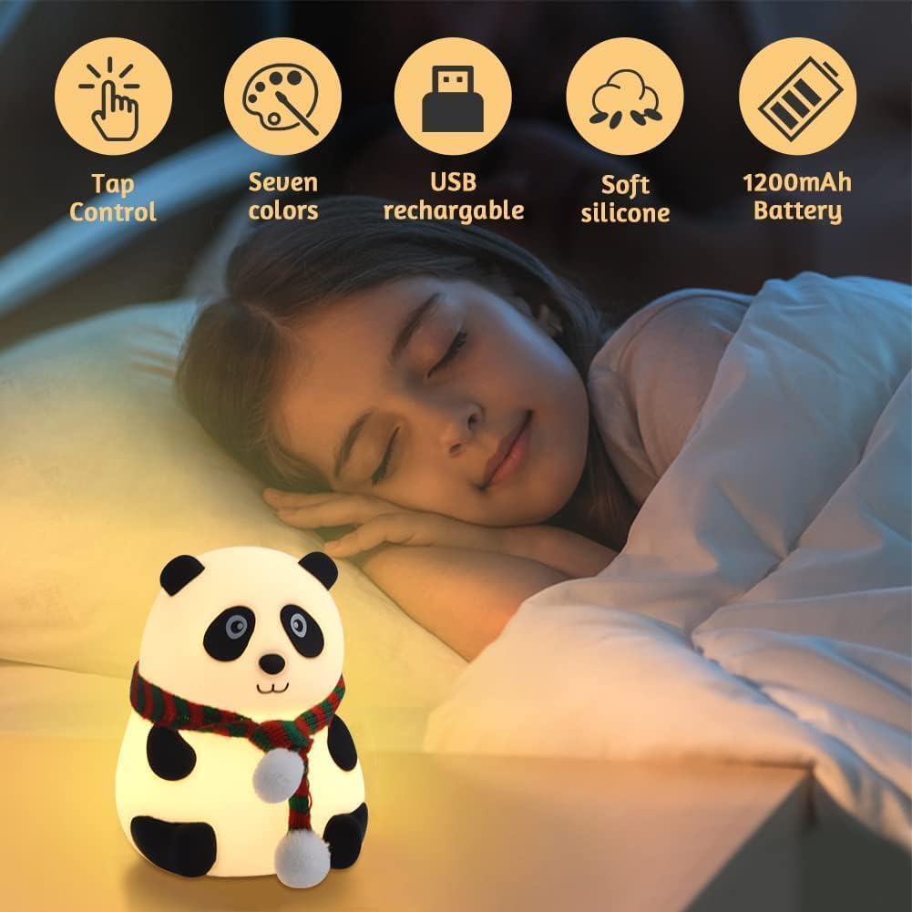 Cute Panda LED Night Lamp with Touch Control for Kids Bedroom & Gifting (1 Pc)