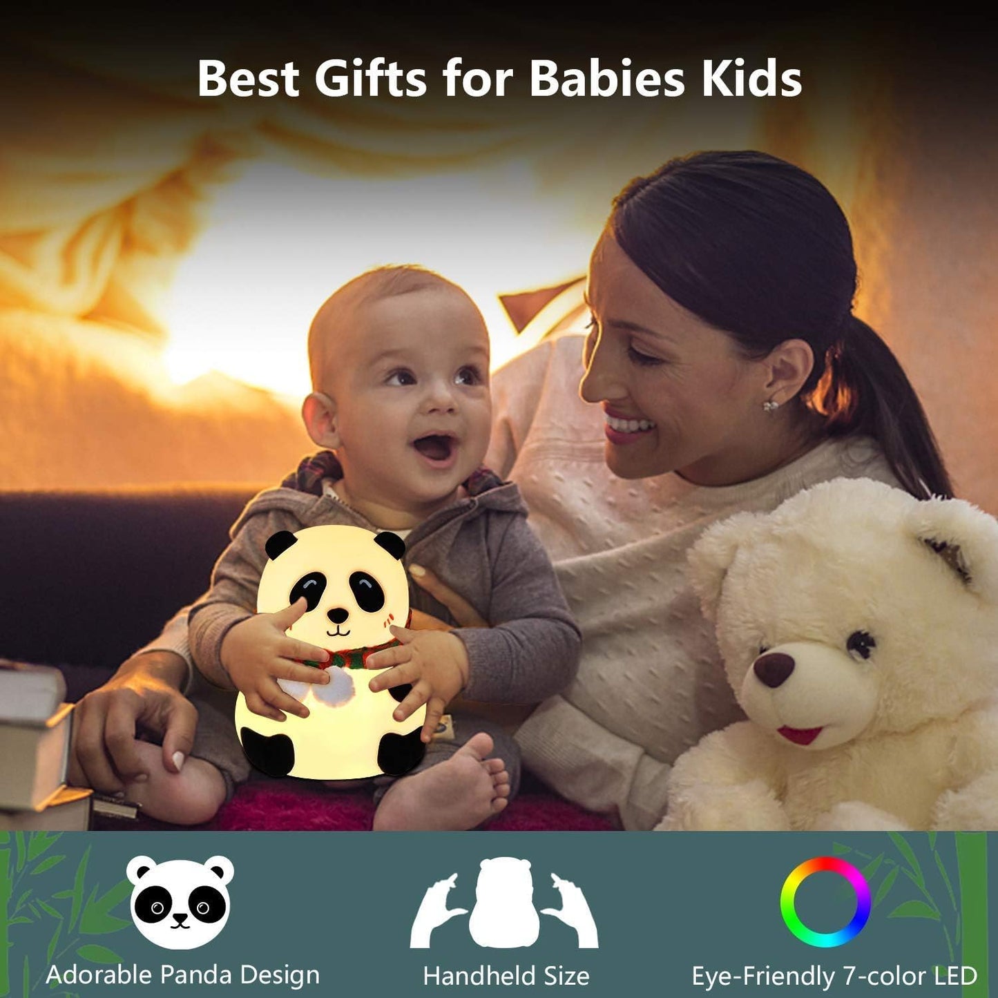Cute Panda LED Night Lamp with Touch Control for Kids Bedroom & Gifting (1 Pc)