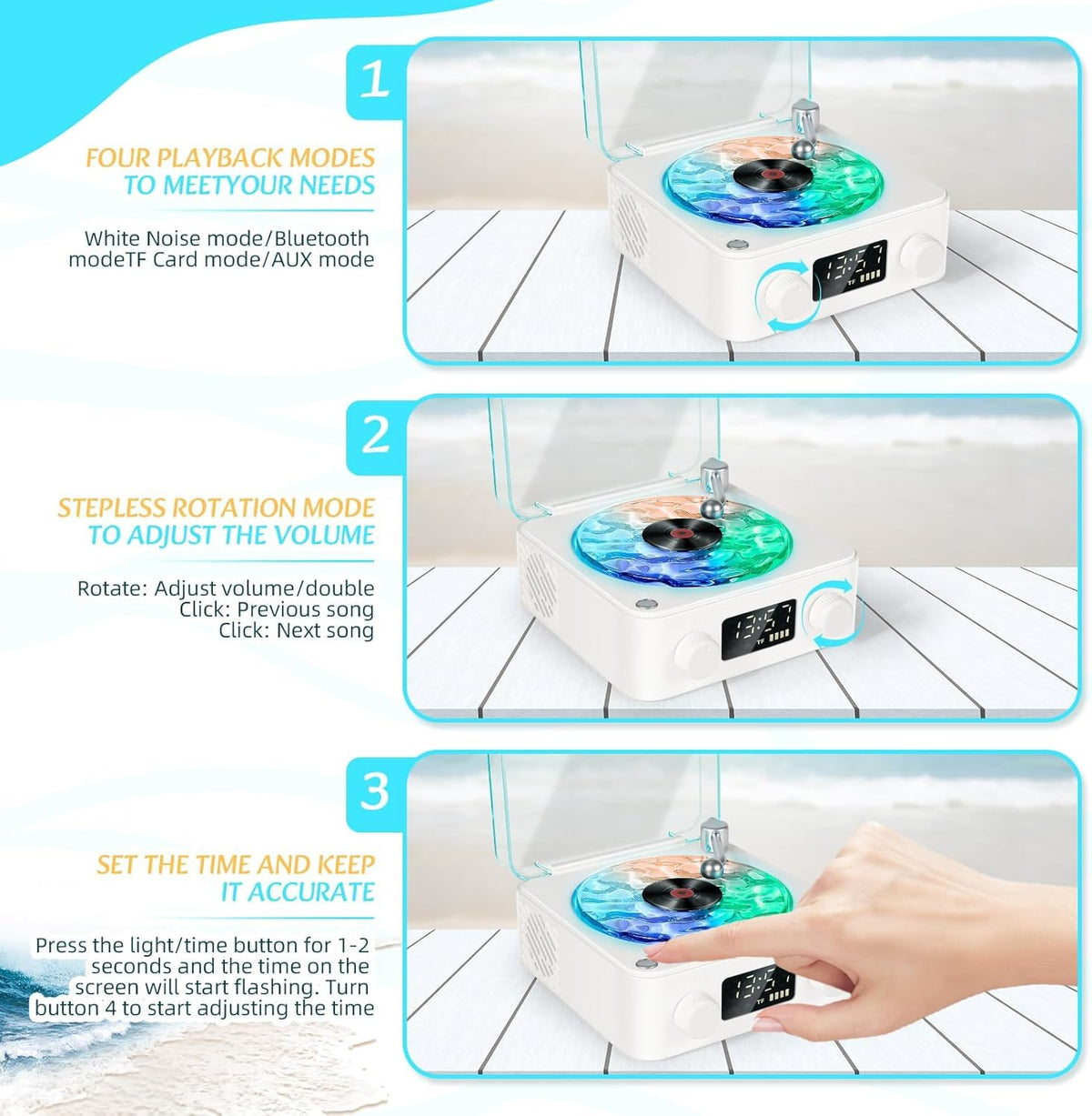 Ocean Wave LED Night Light with Bluetooth Speaker – Neednbuy