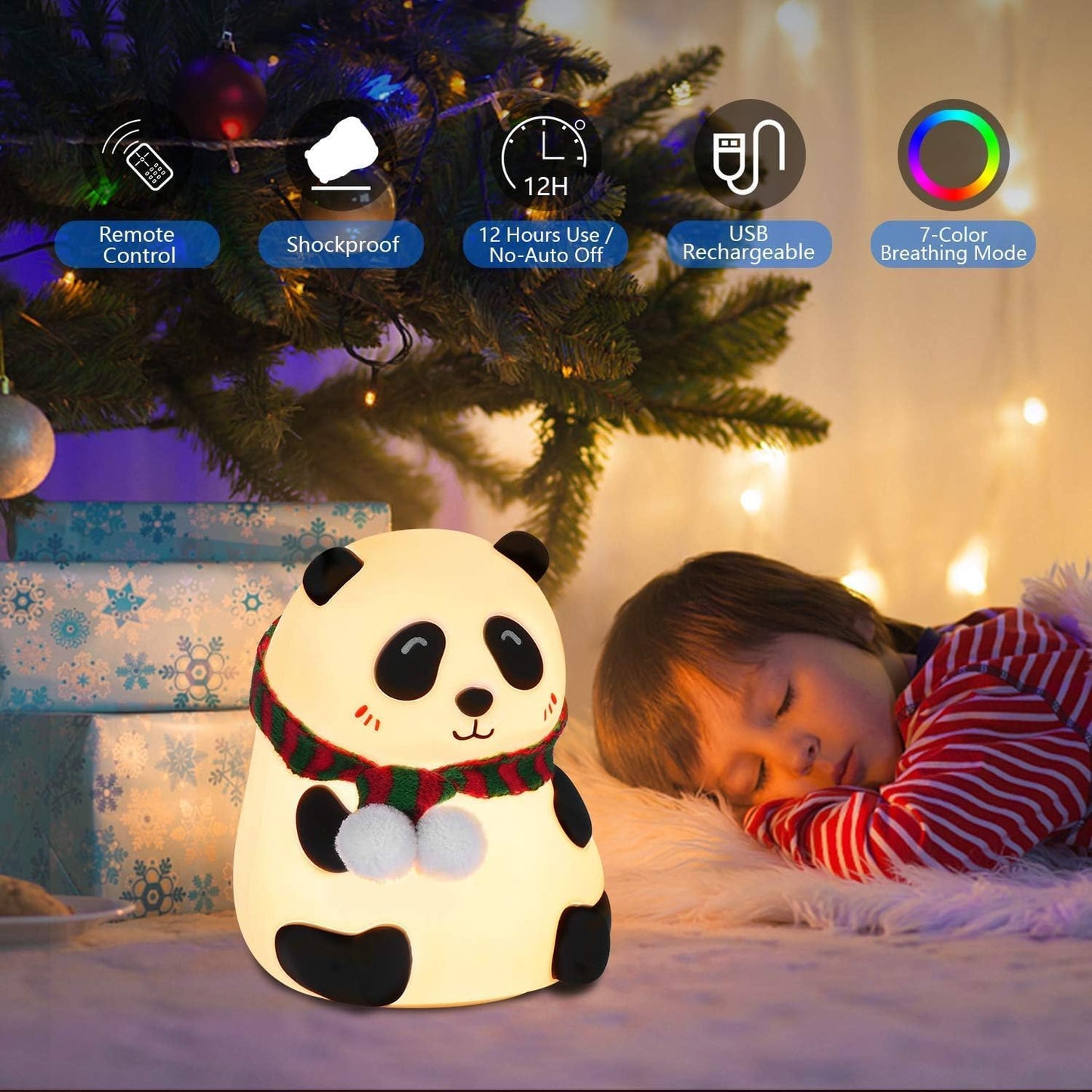 Cute Panda LED Night Lamp with Touch Control for Kids Bedroom & Gifting (1 Pc)