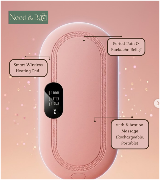NeednBuy™ CrampSoothe - Electric Belly & Uterus Warmer with Dynamic Heat & Massage Therapy for Period Pain Relief, Menstrual Cramp Relief Pad for Women (1 Pc)