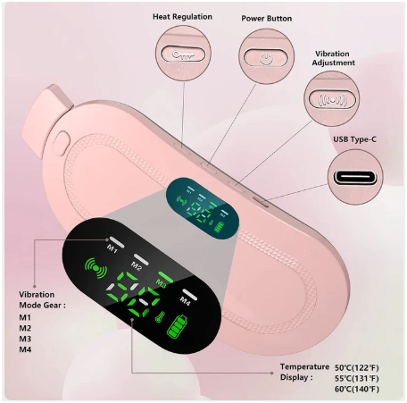 NeednBuy™ CrampSoothe - Electric Belly & Uterus Warmer with Dynamic Heat & Massage Therapy for Period Pain Relief, Menstrual Cramp Relief Pad for Women (1 Pc)